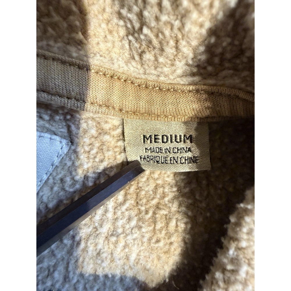 Vissla Hoodie Mens M Tan Fleece Lined Surf Coastal Minimal Pullover Logo - Picture 7 of 11